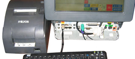 Micros 3700 IDN test station with TM-U220B printer